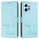 For Redmi Note 12 4G Global Smile Embossing RFID Leather Phone Case(Mint Green) - 3