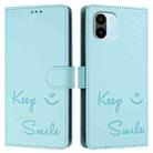 For Redmi A1 / A2 Smile Embossing RFID Leather Phone Case(Mint Green) - 3