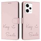 For Redmi Note 12 Pro+ 5G Global / India Smile Embossing RFID Leather Phone Case(Pink) - 3