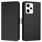 For Redmi Note 12 Pro+ 5G Global / India Smile Embossing RFID Leather Phone Case(Black) - 3