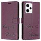 For Redmi Note 12 Pro+ 5G Global / India Smile Embossing RFID Leather Phone Case(Violet) - 3