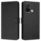 For Redmi 12C / 11A Smile Embossing RFID Leather Phone Case(Black) - 3