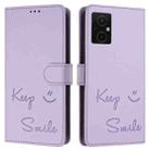 For Redmi 10 Prime+ 5G India Smile Embossing RFID Leather Phone Case(Light Purple) - 3