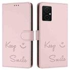 For Redmi 11 Prime 5G / Redmi 10 5G Smile Embossing RFID Leather Phone Case(Pink) - 3