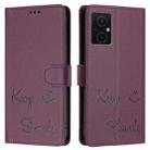 For Redmi Note 11R / Note 11E Smile Embossing RFID Leather Phone Case(Violet) - 3
