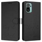 For Redmi Note 10 4G / Note 10S Smile Embossing RFID Leather Phone Case(Black) - 3