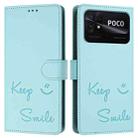 For Redmi 10C / Redmi 10 2022 India Smile Embossing RFID Leather Phone Case(Mint Green) - 3
