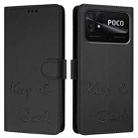 For Redmi 10C / Redmi 10 2022 India Smile Embossing RFID Leather Phone Case(Black) - 3