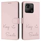 For Redmi 10A / 9C Smile Embossing RFID Leather Phone Case(Pink) - 3