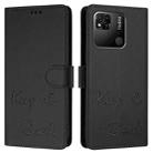 For Redmi 10A / 9C Smile Embossing RFID Leather Phone Case(Black) - 3