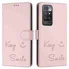 For Redmi 10 / Redmi 10 2022 Smile Embossing RFID Leather Phone Case(Pink) - 3