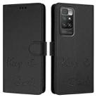 For Redmi 10 / Redmi 10 2022 Smile Embossing RFID Leather Phone Case(Black) - 3