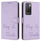 For Redmi 10 / Redmi 10 2022 Smile Embossing RFID Leather Phone Case(Light Purple) - 3