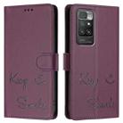 For Redmi 10 / Redmi 10 2022 Smile Embossing RFID Leather Phone Case(Violet) - 3