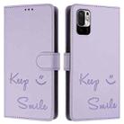 For Redmi Note 10 5G / Note 10T 5G Smile Embossing RFID Leather Phone Case(Light Purple) - 3