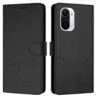 For Redmi K40 / K40 Pro Smile Embossing RFID Leather Phone Case(Black) - 3