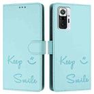 For Redmi Note 10 Pro / Note 10 Pro Max Smile Embossing RFID Leather Phone Case(Mint Green) - 3