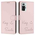 For Redmi Note 10 Pro / Note 10 Pro Max Smile Embossing RFID Leather Phone Case(Pink) - 3