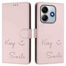 For Redmi Note 14 5G Smile Embossing RFID Leather Phone Case(Pink) - 3