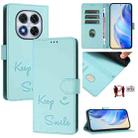 For Redmi Note 14 Pro 5G / 14 Pro+ 5G Smile Embossing RFID Leather Phone Case(Mint Green) - 1