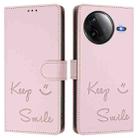 For Redmi K80 5G / K80 Pro 5G Smile Embossing RFID Leather Phone Case(Pink) - 3