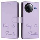 For Redmi K80 5G / K80 Pro 5G Smile Embossing RFID Leather Phone Case(Light Purple) - 3