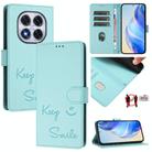 For Redmi Note 14 Pro 4G Smile Embossing RFID Leather Phone Case(Mint Green) - 1