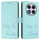 For Redmi Note 14 Pro 4G Smile Embossing RFID Leather Phone Case(Mint Green) - 2