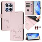 For Redmi Note 14 Pro 4G Smile Embossing RFID Leather Phone Case(Pink) - 1