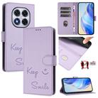 For Redmi Note 14 Pro 4G Smile Embossing RFID Leather Phone Case(Light Purple) - 1