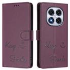 For Redmi Note 14 Pro 4G Smile Embossing RFID Leather Phone Case(Violet) - 2
