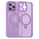 For iPhone 16 Pro Max Matte Texture 360 Degree Rotary Tone Holder MagSafe Phone Case(Roland Purple) - 1