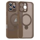 For iPhone 16 Pro Matte Texture 360 Degree Rotary Tone Holder MagSafe Phone Case(Bronze) - 1