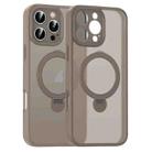 For iPhone 16 Pro Matte Texture 360 Degree Rotary Tone Holder MagSafe Phone Case(Titanium Gold) - 1