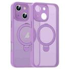 For iPhone 16 Plus Matte Texture 360 Degree Rotary Tone Holder MagSafe Phone Case(Roland Purple) - 1