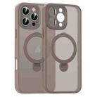 For iPhone 15 Pro Matte Texture 360 Degree Rotary Tone Holder MagSafe Phone Case(Titanium Gold) - 1