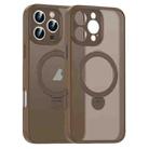 For iPhone 14 Pro Max Matte Texture 360 Degree Rotary Tone Holder MagSafe Phone Case(Bronze) - 1