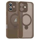 For iPhone 11 Matte Texture 360 Degree Rotary Tone Holder MagSafe Phone Case(Bronze) - 1