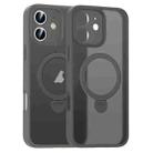 For iPhone 11 Matte Texture 360 Degree Rotary Tone Holder MagSafe Phone Case(Titanium Gray) - 1