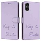 For Sony Xperia 1 V 5G Smile Embossing RFID Leather Phone Case(Light Purple) - 3
