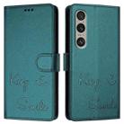 For Sony Xperia 1 VI Smile Embossing RFID Leather Phone Case(Peacock Green) - 3