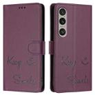 For Sony Xperia 1 VI Smile Embossing RFID Leather Phone Case(Violet) - 3