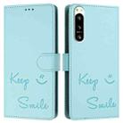 For Sony Xperia 5 IV Smile Embossing RFID Leather Phone Case(Mint Green) - 3