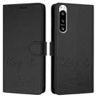 For Sony Xperia 5 IV Smile Embossing RFID Leather Phone Case(Black) - 3