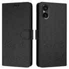 For Sony Xperia 5 V Smile Embossing RFID Leather Phone Case(Black) - 3