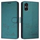 For Sony Xperia 5 V Smile Embossing RFID Leather Phone Case(Peacock Green) - 3