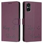 For Sony Xperia 5 VI Smile Embossing RFID Leather Phone Case(Violet) - 3