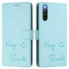 For Sony Xperia 10 IV Smile Embossing RFID Leather Phone Case(Mint Green) - 3