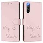 For Sony Xperia 10 IV Smile Embossing RFID Leather Phone Case(Pink) - 3