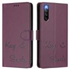 For Sony Xperia 10 IV Smile Embossing RFID Leather Phone Case(Violet) - 3